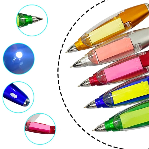 Ballpoint Pen Containing Sticky Notes