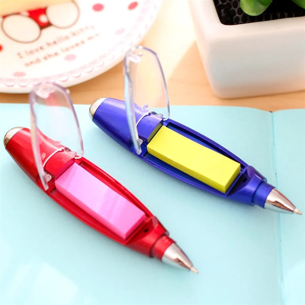 Ballpoint Pen Containing Sticky Notes
