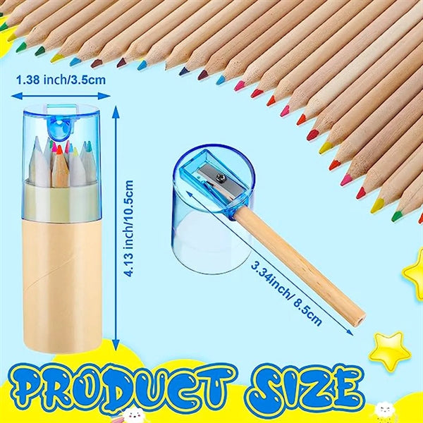 6 Pack Colored Pencils With Sharpener In Tube
