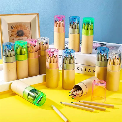 6 Pack Colored Pencils With Sharpener In Tube