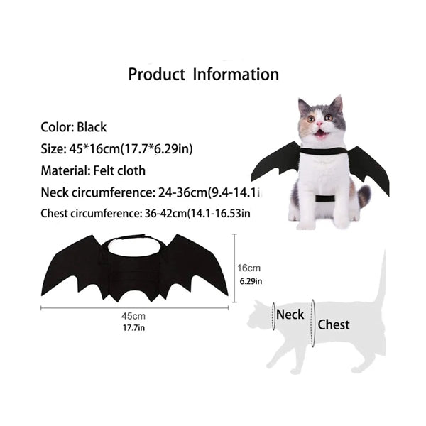 Pet Cat Bat Wing Halloween Party Decorations