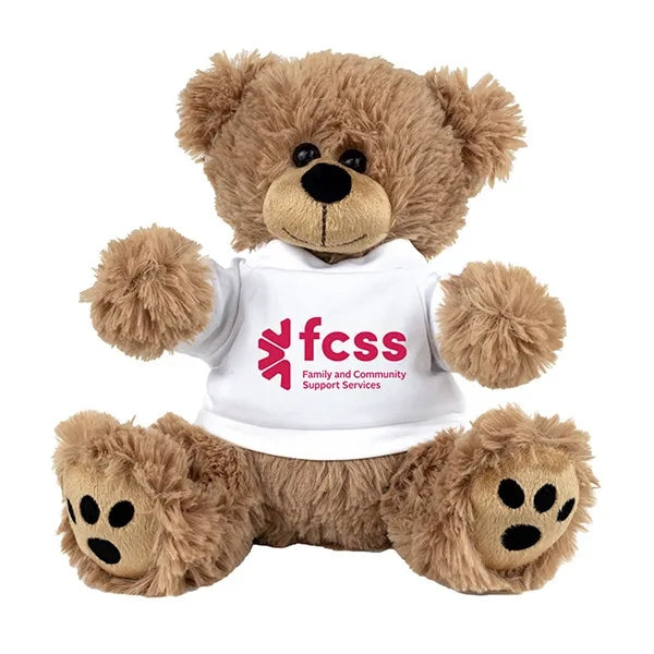 LARGE 8" Plush Teddy Bear With Choice of T-Shirt Color