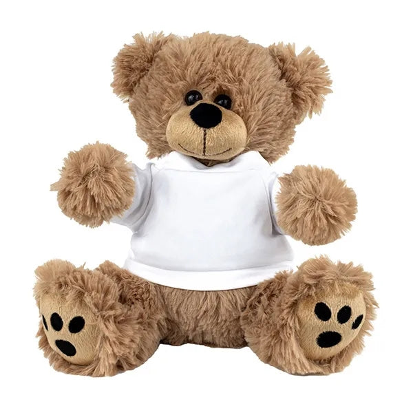 LARGE 8" Plush Teddy Bear With Choice of T-Shirt Color