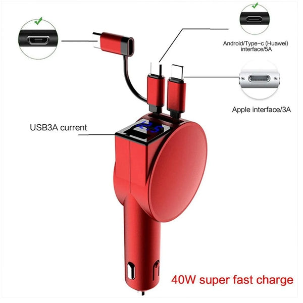 Fast Retractable Car Charger