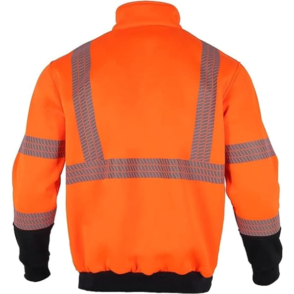 Segmented Tape Color Block Hi Vis Class 3 Safety 1/4 Zipper