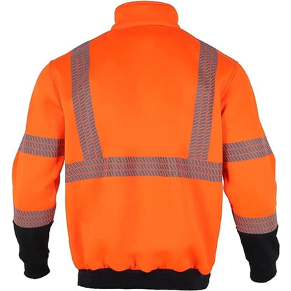 Segmented Tape Color Block Hi Vis Class 3 Safety 1/4 Zipper