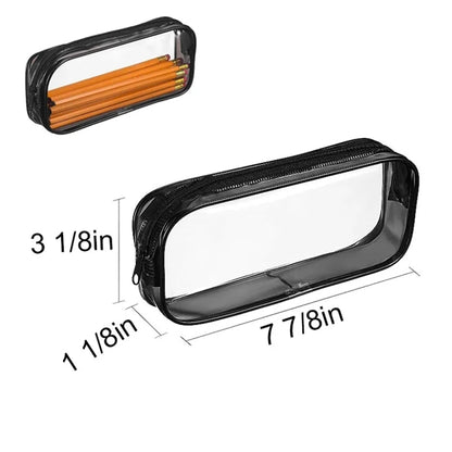 Clear PVC Zipper Pencil Case and Cosmetic Bags