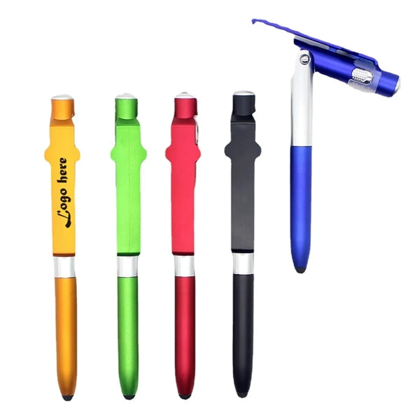4-in-1 Folding Ballpoint Pen Stylus with LED Light