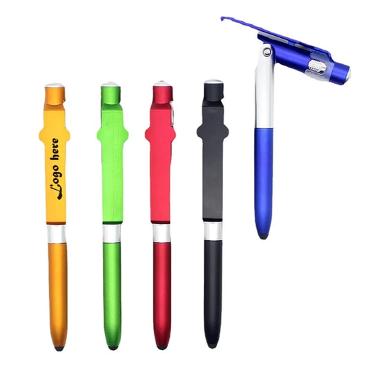 4-in-1 Folding Ballpoint Pen Stylus with LED Light