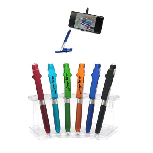 4-In-1 Multi-Function Foldable Touch Pen with LED Light