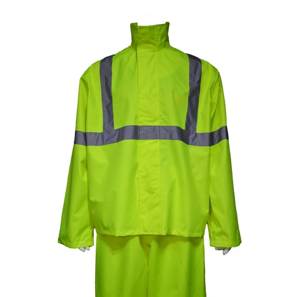 Reflective Tape Hi Vis Class 3 Waterproof Safety Rain Jacket