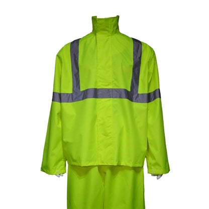 Reflective Tape Hi Vis Class 3 Waterproof Safety Rain Jacket