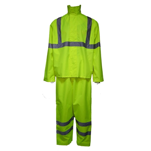 Reflective Tape Hi Vis Class 3 Waterproof Safety Rain Jacket
