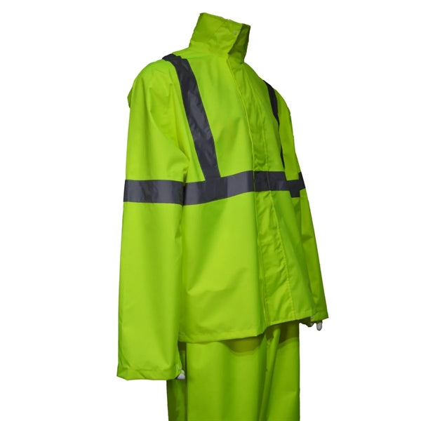 Reflective Tape Hi Vis Class 3 Waterproof Safety Rain Jacket