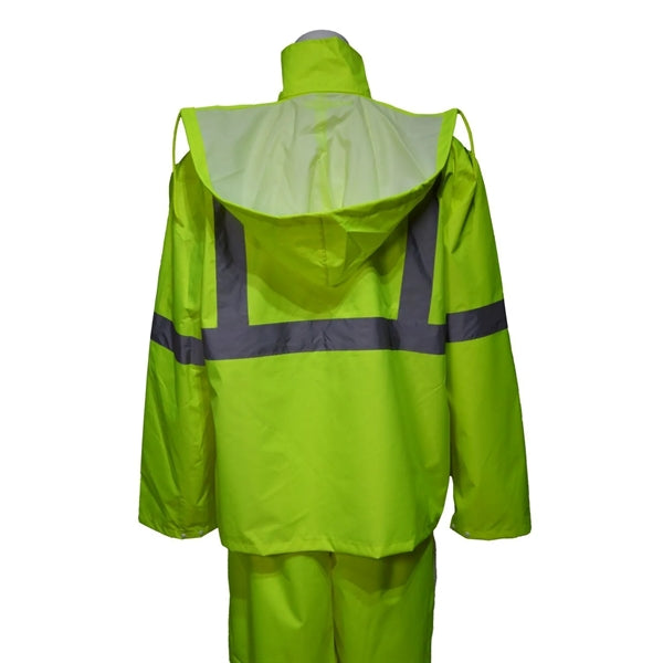 Reflective Tape Hi Vis Class 3 Waterproof Safety Rain Jacket