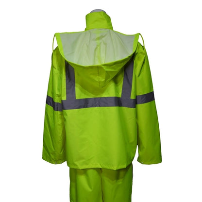 Reflective Tape Hi Vis Class 3 Waterproof Safety Rain Jacket