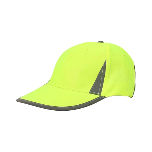 High Viz Reflective Safety Baseball Cap w/ Hook & Loop Strap