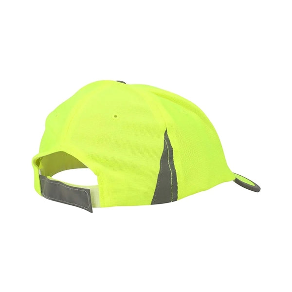 High Viz Reflective Safety Baseball Cap w/ Hook & Loop Strap