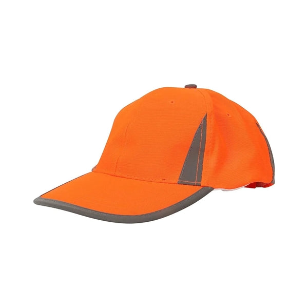 High Viz Reflective Safety Baseball Cap w/ Hook & Loop Strap