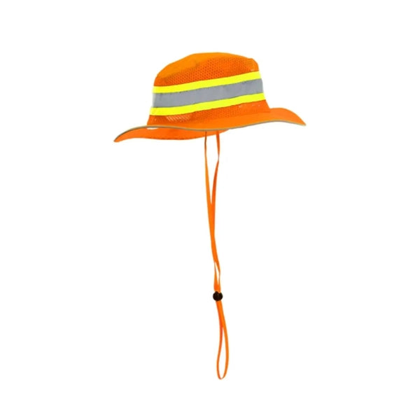 Hi Viz Reflective Trim Mesh Safety Bucket Ranger Hat