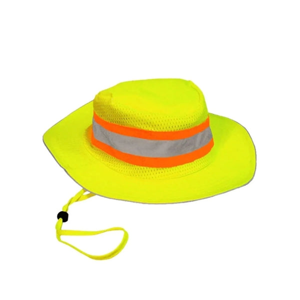 Hi Viz Reflective Trim Mesh Safety Bucket Ranger Hat
