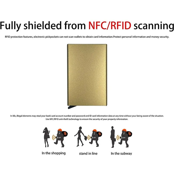 Pop up Slim Credit Card Holder for RFID Blocking