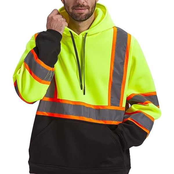 Hi Viz Class 3 Two Tone Color Block Reflective Safety Hoodie