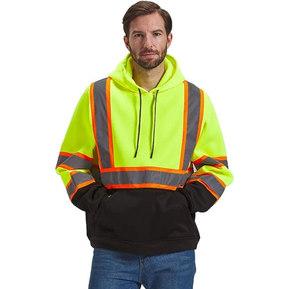 Hi Viz Class 3 Two Tone Color Block Reflective Safety Hoodie