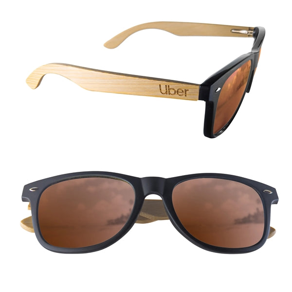 Mirror or Polarized Bamboo Arm Miami Sunglasses