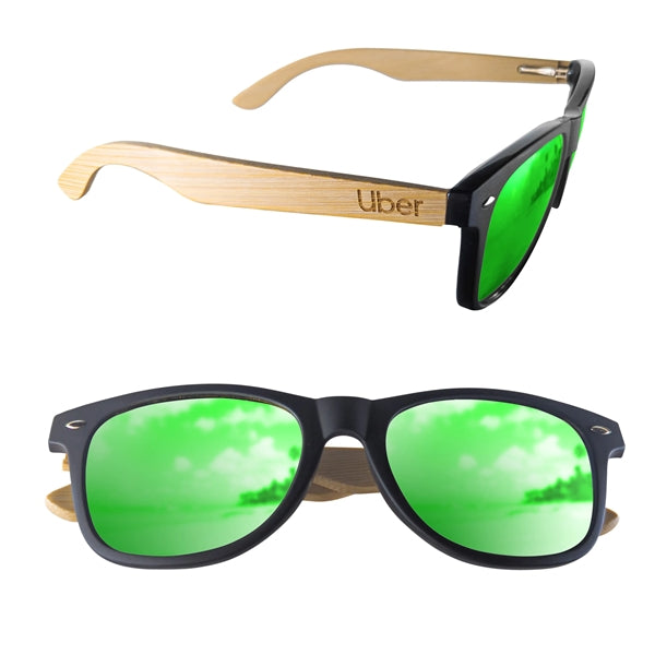 Mirror or Polarized Bamboo Arm Miami Sunglasses