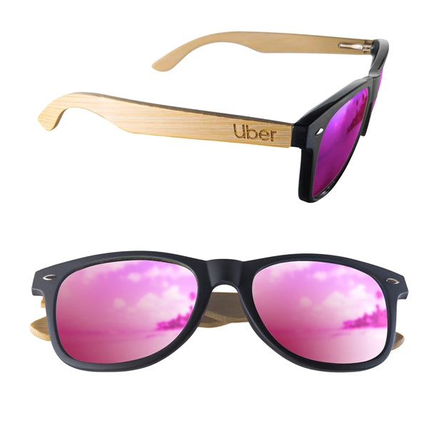 Mirror or Polarized Bamboo Arm Miami Sunglasses