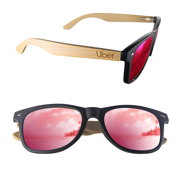 Mirror or Polarized Bamboo Arm Miami Sunglasses