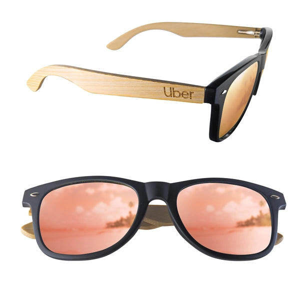 Mirror or Polarized Bamboo Arm Miami Sunglasses