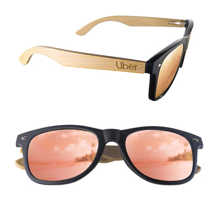 Mirror or Polarized Bamboo Arm Miami Sunglasses