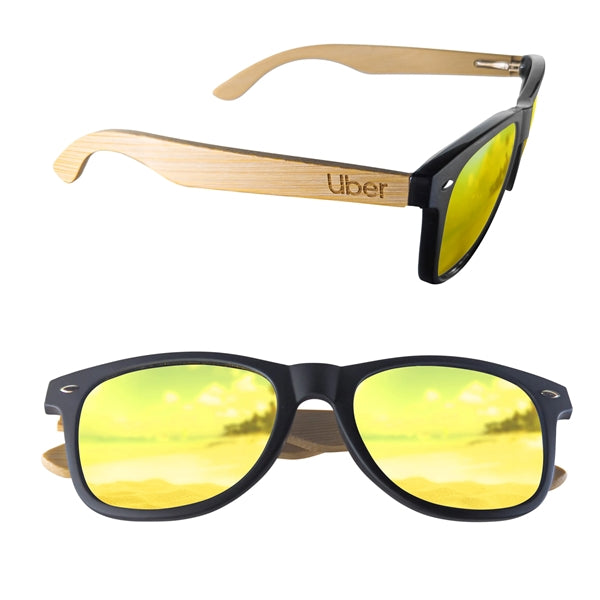 Mirror or Polarized Bamboo Arm Miami Sunglasses