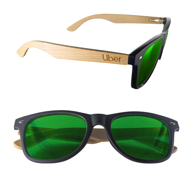 Mirror or Polarized Bamboo Arm Miami Sunglasses