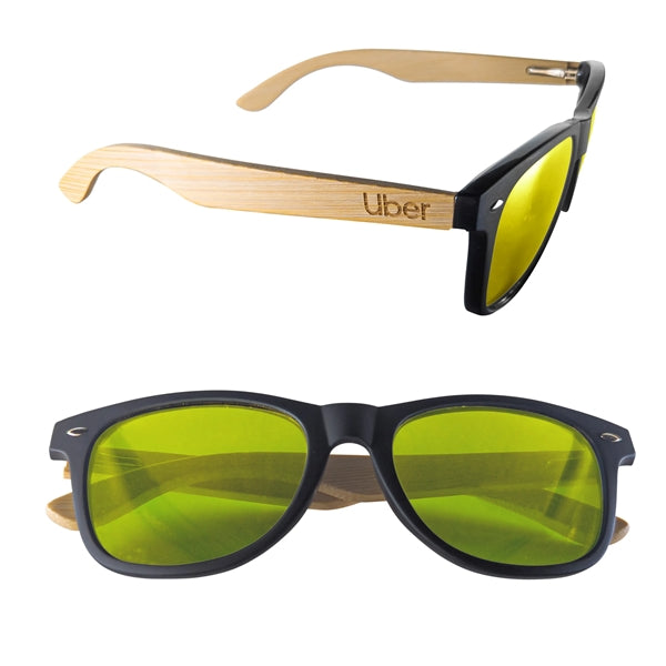 Mirror or Polarized Bamboo Arm Miami Sunglasses