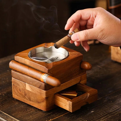 Creative Wooden Cigar Whiskey Cup