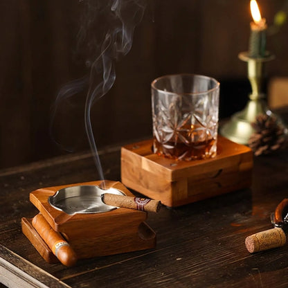 Creative Wooden Cigar Whiskey Cup