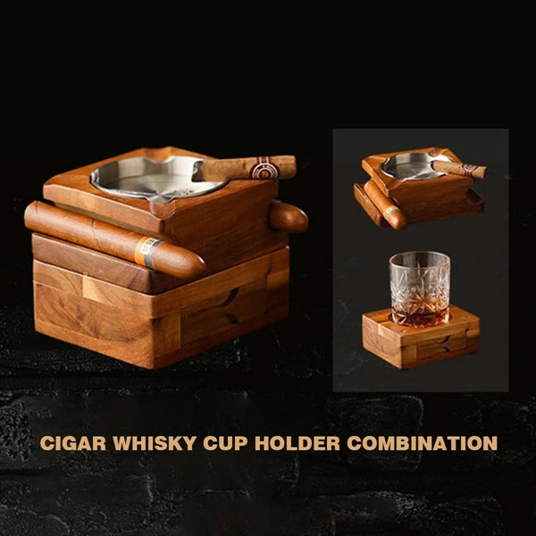 Creative Wooden Cigar Whiskey Cup