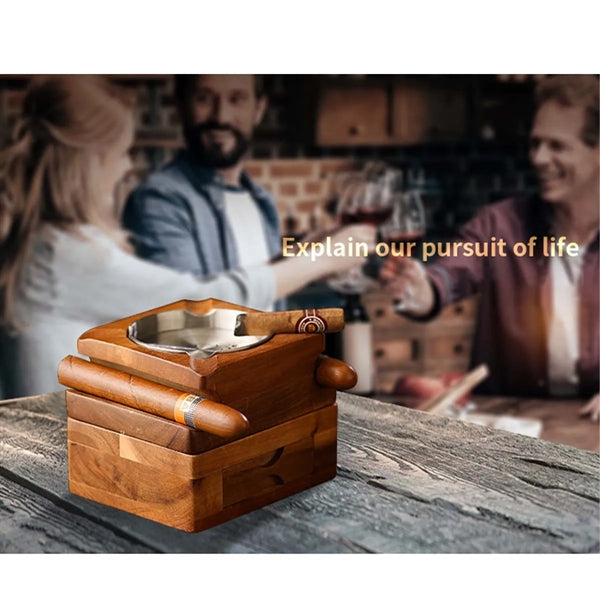 Creative Wooden Cigar Whiskey Cup