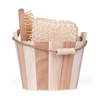 Bamboo Bucket Bath and Massage Set -  5pcs