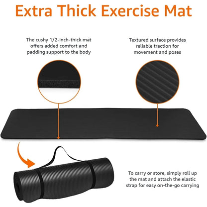 1/2-Inch Extra Thick Exercise Yoga Mat