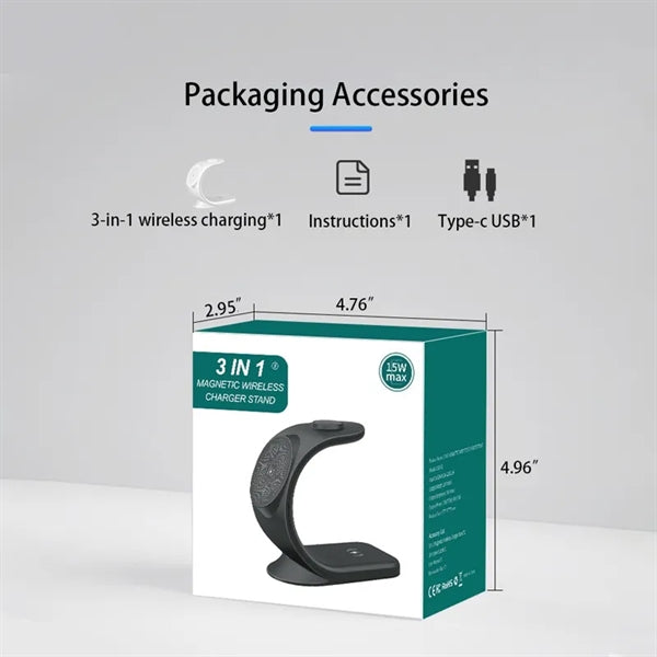 3-In-1 Magnetic Wireless Charging Station