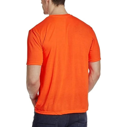 Non-ANSI Hi Viz Poly-Cotton Knitted Safety T-Shirt W/ Pocket