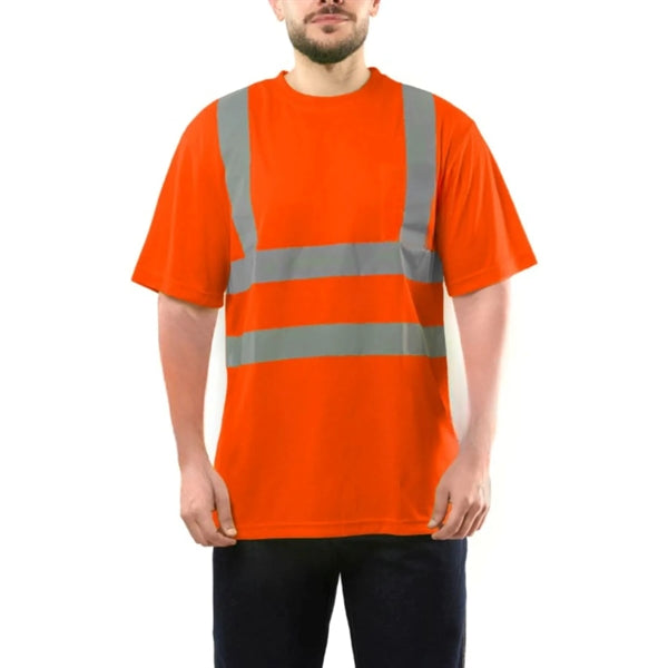 Hi Viz Poly-Cotton Knitted Class 2 Safety Workwear T-Shirt