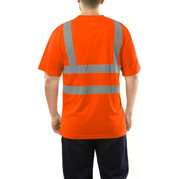 Hi Viz Poly-Cotton Knitted Class 2 Safety Workwear T-Shirt