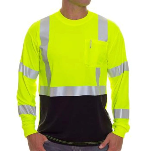 Hi Viz 170gsm Cotton Knitted Class 3 Safety Pocket T-Shirt
