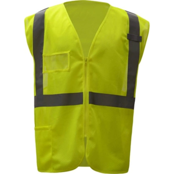 Hi Visibility Reflective Mesh Safety Zip Vest With Pockets