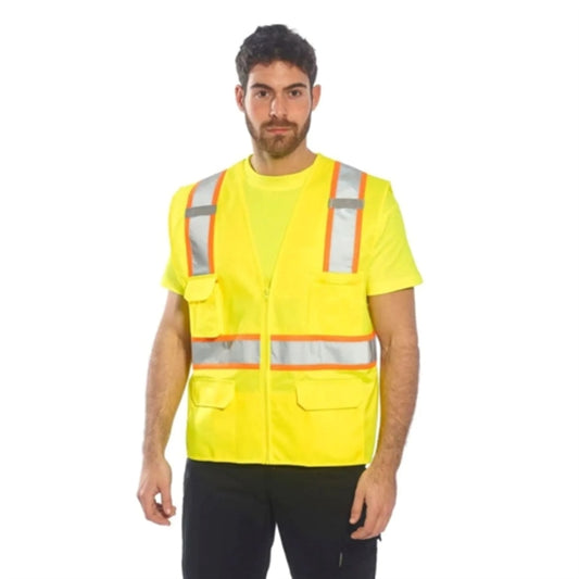 Hi Viz Two Tone Reflective Contrast Mesh Safety Vest